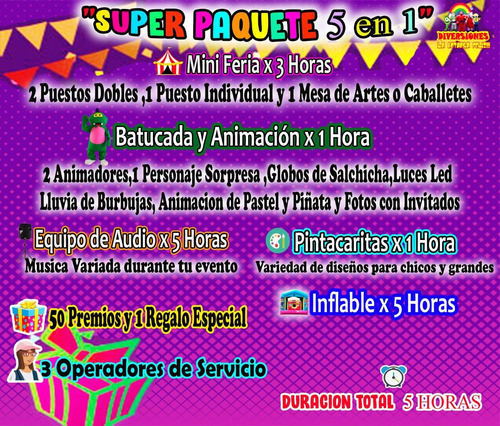 Imagen 2 de 10 de Miniferia Fiestas Infantiles Cdmx Y Renta De Inflables Neza