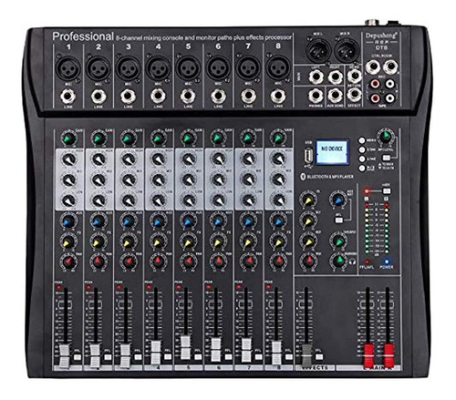 Depusheng Dt8 Mezclador Profesional Placa De Sonido Consola 