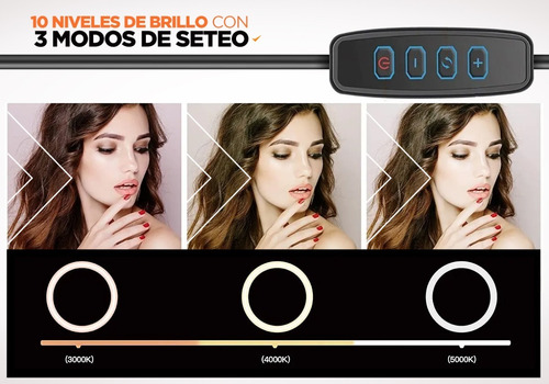 Imagen 7 de 10 de Aro De Luz Led Grande 26 Cm Tripode 2.1 Mts Fotografia Pro