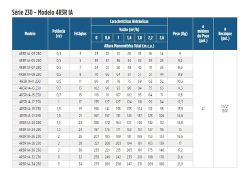 Motobomba Submersa Leão 4r3ria-23 230 1.5cv Monofásico