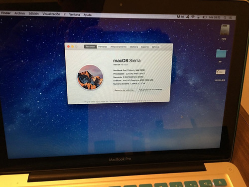 Mac Book Pro 13 Mid 2012 I7 8 Gb