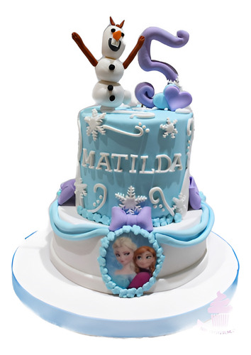 Torta Frozen Anna Elsa Olaf Nieve - Tematica 2 Pisos 30 Porc
