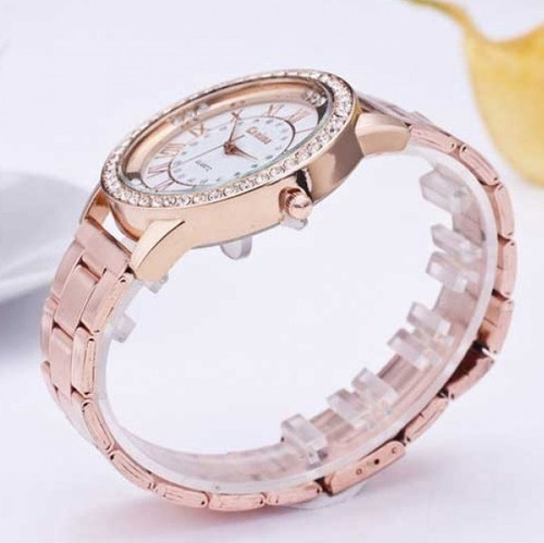 Relógio Social Luxo Feminino Kanima Strass Algarismo Romanos