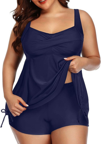 Traje De Baño Tankini De Dos Piezas Para Mujer Talla Grande