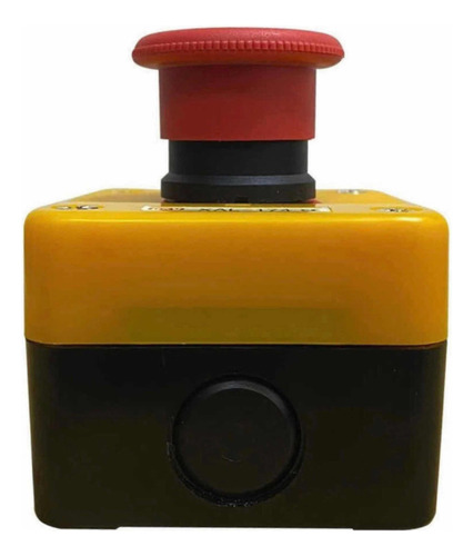 Caja Amarilla Botón De Paro De Emergencia Tipo Hongo Rojo