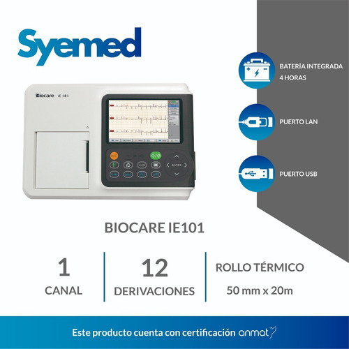 Electrocardiografo Biocare Ie101 12 Derivaciones 1 Canal