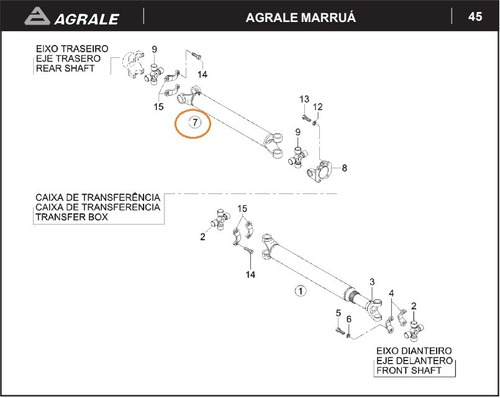 Eixo Cardan Traseiro Agrale Marruá