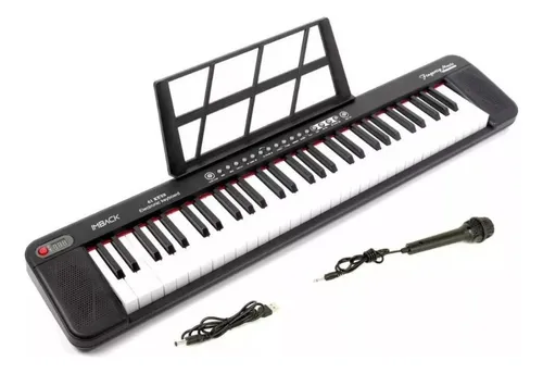 Organo musical Teclado piano Instrumento 61 Teclas Micrófono 200 Tonos y ritmos con microfono IMBACK