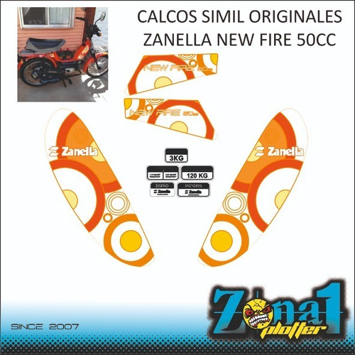 Calcos Simil Originales Zanella New Fire 50cc