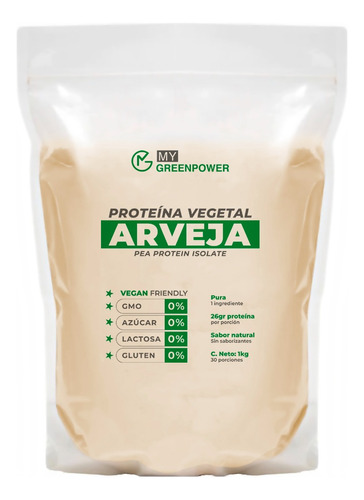 Proteína Arveja 1 Kg 100% Vegana Sin Lactosa-gluten-gmo
