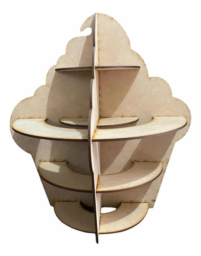 Exhibidor En Forma De Cupcake Natural