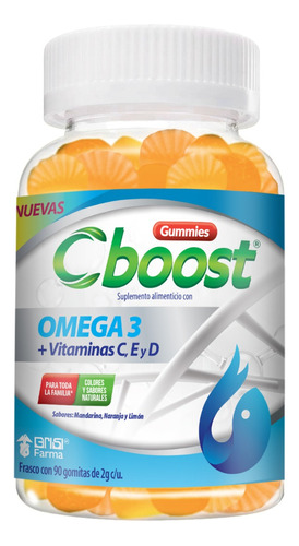 C-boost Gomitas Omega+ Vitaminas C, D Y E, 90 Cápsulas Sabor Naranja