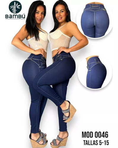 3 Jeans Dama Levanta Pompa Colombiano Push Up Mayoreo Brazil