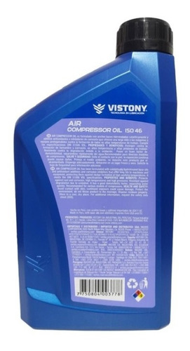 Imagen 2 de 3 de Aceite Para Compresor De Aire 1lt (1/4gl) Vistony