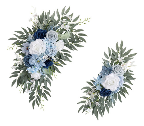 2x Flores Artificiales Swag Wedding Arch Flowers Set Para