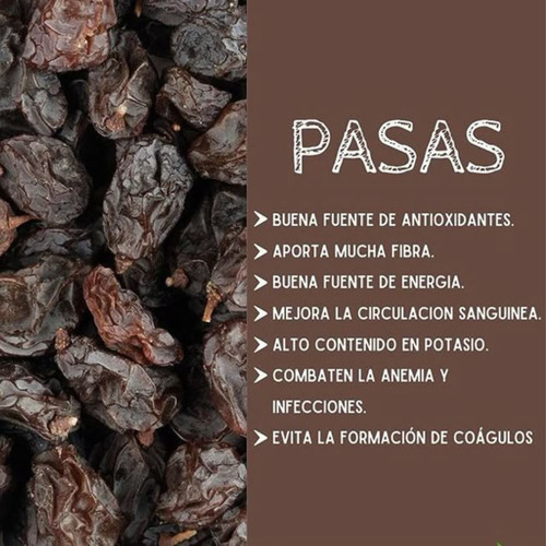 Pasas De Uvas Morochas S/ Semillas 1kg Calidad Extra