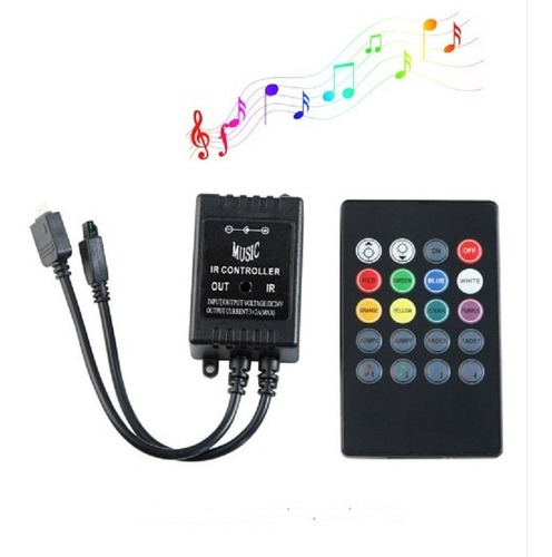 Controlador Sensor Rítmico Musical Fita Led Rgb 5050 3528