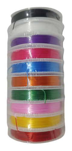 Fio Fibra Elástico P/ Pulseiras 0.5mm 10 Rolos 10 Metros