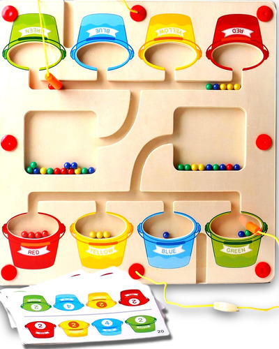 Juguetes Montessori Magnéticos De Color Y Número Para 2 J.