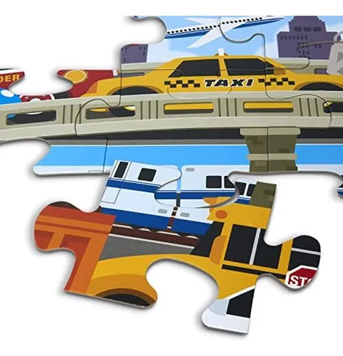 Melissa & Doug Traffic Jam Jumbo Jigsaw Floor Puzzle 24 Pie