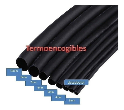 Termoencogible 5mm X 4 Metros Negro Tubo Termoretractil