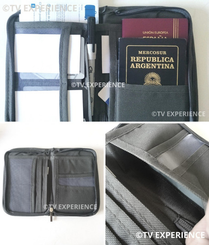 Imagen 8 de 9 de Porta Pasaporte Documentos Organizador De Viaje