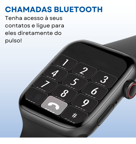 Smartwatch X8 Max Pro 2024 Chamadas Bluetooth Redes Sociais Caixa Preto