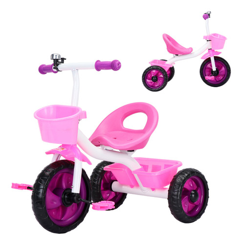 Triciclo Infantil 3 Rodas Pedal Passeio Motoca Velotrol Jony Cor Rosa