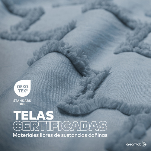 Juego de Funda Para Edredon Duvet con Textura Dreamlab, Tamaño Matrimonial, Color Azul Mezclilla