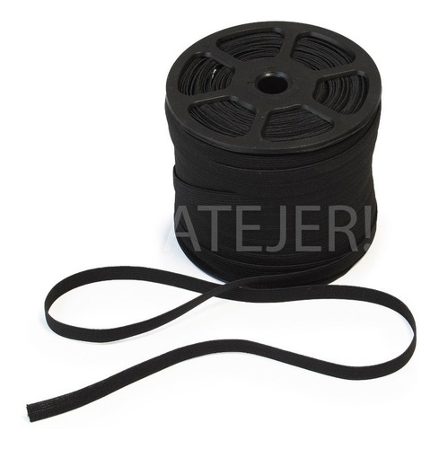 Elástico De Embutir Poliéster Jaragua 15mm X100 Metros Negro