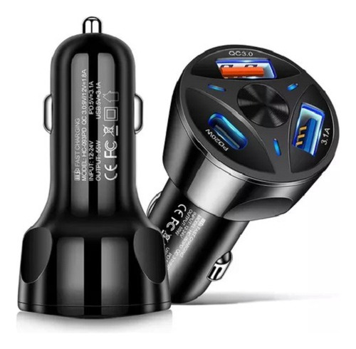 Cargador De Auto 55w 2 Usb + 1 Usbc Sin Cable Para Samsung