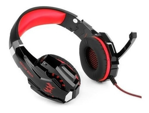Imagen 6 de 6 de Auriculares gamer Kotion Each G9000 black y red con luz LED