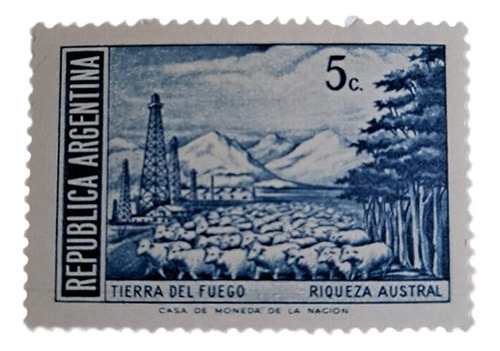 Estampilla Tierra Del Fuego - Riqueza Austral 1972