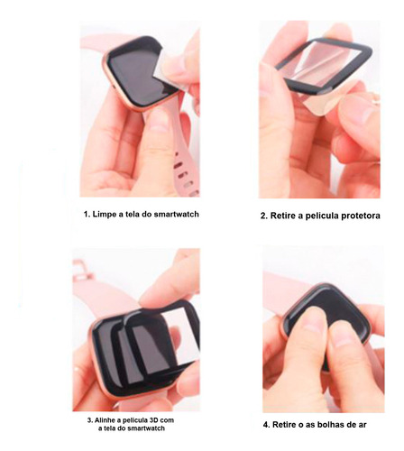 Pelicula 3d Proteção Para Google Pixel Watch 1 Kit Com 2 Uni