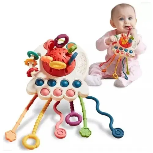 Brinquedo Montessori Sensorial Puxador Cord�o Beb� Infantil