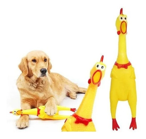 Imagen 1 de 3 de Pollo Sonoro De Goma Gritón Juguete Para Mascota Perro