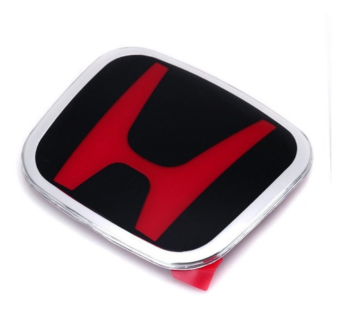 Emblema Volante Honda Negro Con Rojo Y Plata De 53mm X 43mm