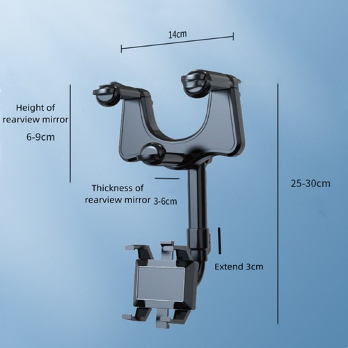 Imagen 7 de 10 de Soporte Celular Articulado Agarre Firme Retrovisor 360° M®