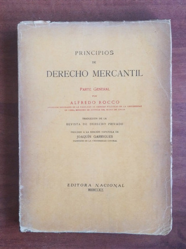 Principios De Derecho Mercantil / Alfredo Rocco