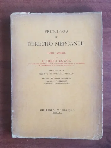 comprar Principios De Derecho Mercantil \u002F Alfredo Rocco comprar Principios De Derecho Mercantil \u002F Alfredo Rocco