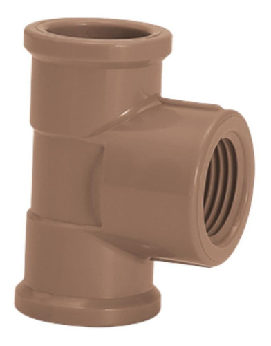 Te Soldável Roscável Água Fria Pvc Marrom 3/4  25mm Amanco