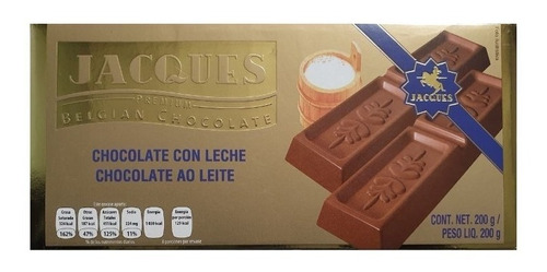 Barra Chocolate Premium Belga Aoleite Jacques 200 Gr