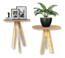 Comprar Kit 2x Mesas Redondas De Apoio Lateral Design Classic Oferta