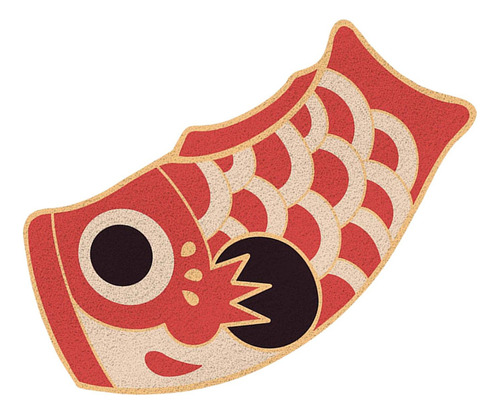 Para Felpudo Japonés Koi Para Exteriores, Felpudo Rojo