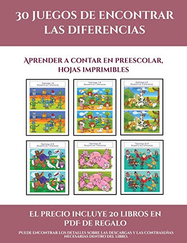 Aprender A Contar En Preescolar, Hojas Imprimibles (30 Juego