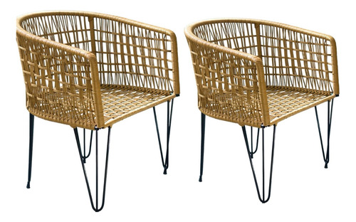 Sillon Gervasoni 60 Cm Entrelazada X2 / Envío A Todo El Pais Marrón Yute