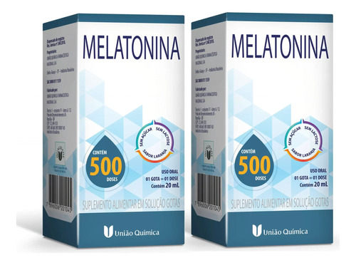 Kit 2 Suplemento Melatonina 500 Gotas 20ml - União Química