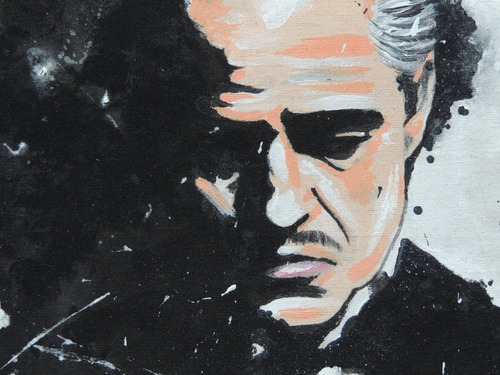 Cuadro De Marlon Brando  El Padrino  Pintado A Mano