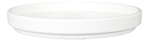 12 Platos Postre De Porcelana Mate Moderno 22.5 Cm Color Blanco Jaspeado