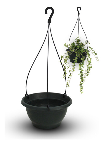 Kit 10 Vaso Pendente Tam. 21 Gancho Pendurar Plantas Flores